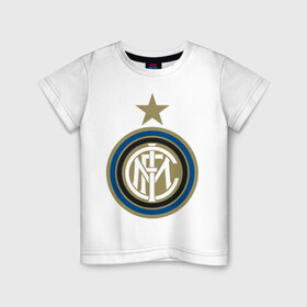 Детская футболка хлопок с принтом Italian Serie A. FC Internationale Milano в Санкт-Петербурге, 100% хлопок | круглый вырез горловины, полуприлегающий силуэт, длина до линии бедер | 