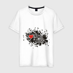 Мужская футболка хлопок с принтом I love trance music в Санкт-Петербурге, 100% хлопок | прямой крой, круглый вырез горловины, длина до линии бедер, слегка спущенное плечо. | i love | trance music | сердце | транс | я люблю trance music.я люблю