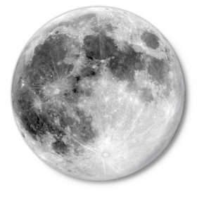 Значок с принтом Луна в Санкт-Петербурге,  металл | круглая форма, металлическая застежка в виде булавки | moon | луна | месяц | ночное небо | полнолуние