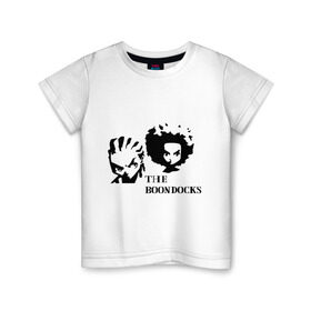 Детская футболка хлопок с принтом Гетто (The Boondocks) в Санкт-Петербурге, 100% хлопок | круглый вырез горловины, полуприлегающий силуэт, длина до линии бедер | Тематика изображения на принте: 2x2 | boondocks | ghetto | tv | бундокс | гетто | мультик | мультфильмы | тв