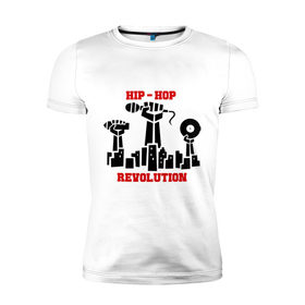 Мужская футболка премиум с принтом Hip-hop revolution (3) в Санкт-Петербурге, 92% хлопок, 8% лайкра | приталенный силуэт, круглый вырез ворота, длина до линии бедра, короткий рукав | 