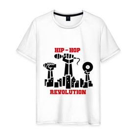 Мужская футболка хлопок с принтом Hip-hop revolution (3) в Санкт-Петербурге, 100% хлопок | прямой крой, круглый вырез горловины, длина до линии бедер, слегка спущенное плечо. | 