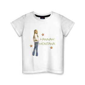 Детская футболка хлопок с принтом Ханна Монтана в Санкт-Петербурге, 100% хлопок | круглый вырез горловины, полуприлегающий силуэт, длина до линии бедер | hannah montana | хана монтана | ханна монтана
