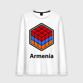 Мужской лонгслив хлопок с принтом Кубик – Армения в Санкт-Петербурге, 100% хлопок |  | армения | армяне | армянин | ереван | кубик | кубик рубик | флаг | флаг армении в магическом кубике.armenia