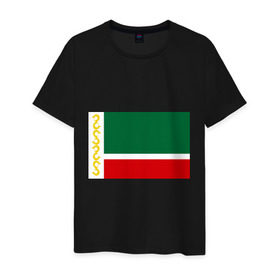Мужская футболка хлопок с принтом Чечня 95 регион в Санкт-Петербурге, 100% хлопок | прямой крой, круглый вырез горловины, длина до линии бедер, слегка спущенное плечо. | 95 | кавказ | регион | флаг | чеченец | чеченский | чеченцы | чечня | чичня