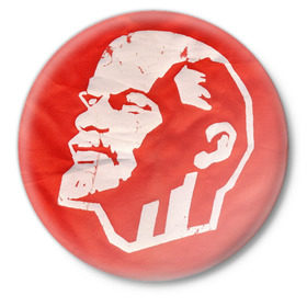 Значок с принтом Ленин в Санкт-Петербурге,  металл | круглая форма, металлическая застежка в виде булавки | ленин | революция | социализм | союз | ссср