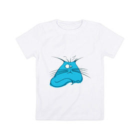 Детская футболка хлопок с принтом Котяра в Санкт-Петербурге, 100% хлопок | круглый вырез горловины, полуприлегающий силуэт, длина до линии бедер | животные | жирный котэ | жирный котяра | котэ | котяра | прикольные животные | толстый котэ