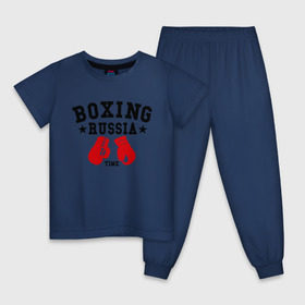 Детская пижама хлопок с принтом Boxing Russia time в Санкт-Петербурге, 100% хлопок |  брюки и футболка прямого кроя, без карманов, на брюках мягкая резинка на поясе и по низу штанин
 | boxing | boxing russia time | kickboxing | mix fight | бокс | боксер | кик бокс | кикбокс