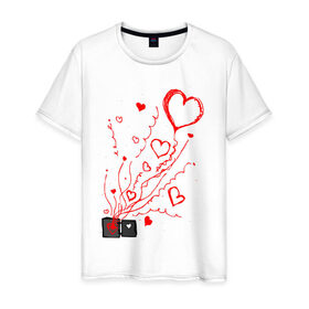 Мужская футболка хлопок с принтом Любовь - как ветер... в Санкт-Петербурге, 100% хлопок | прямой крой, круглый вырез горловины, длина до линии бедер, слегка спущенное плечо. | 