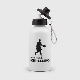 Бутылка спортивная с принтом Basketball Star - Andrei Kirilenko в Санкт-Петербурге, металл | емкость — 500 мл, в комплекте две пластиковые крышки и карабин для крепления | 