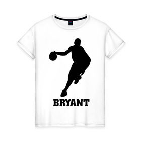 Женская футболка хлопок с принтом Basketball Star - Kobe Bryant в Санкт-Петербурге, 100% хлопок | прямой крой, круглый вырез горловины, длина до линии бедер, слегка спущенное плечо | kobe bryant | баскетболист | коби брайнт