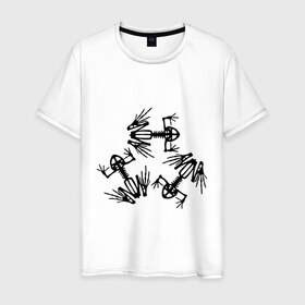 Мужская футболка хлопок с принтом Магические лягушки в Санкт-Петербурге, 100% хлопок | прямой крой, круглый вырез горловины, длина до линии бедер, слегка спущенное плечо. | 