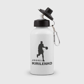 Бутылка спортивная с принтом Андрей Кириленко баскетболист в Санкт-Петербурге, металл | емкость — 500 мл, в комплекте две пластиковые крышки и карабин для крепления | 