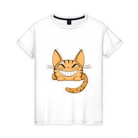 Женская футболка хлопок с принтом Cat (10) в Санкт-Петербурге, 100% хлопок | прямой крой, круглый вырез горловины, длина до линии бедер, слегка спущенное плечо | киса | кот | котенок | котик | котэ | кошка