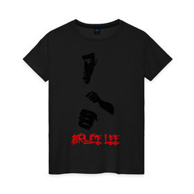 Женская футболка хлопок с принтом Bruce lee (4) в Санкт-Петербурге, 100% хлопок | прямой крой, круглый вырез горловины, длина до линии бедер, слегка спущенное плечо | брюс ли