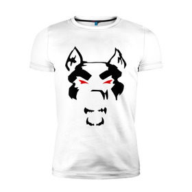 Мужская футболка премиум с принтом Злой пёс (mad dog) в Санкт-Петербурге, 92% хлопок, 8% лайкра | приталенный силуэт, круглый вырез ворота, длина до линии бедра, короткий рукав | Тематика изображения на принте: dog | животные | злой | пес | собака