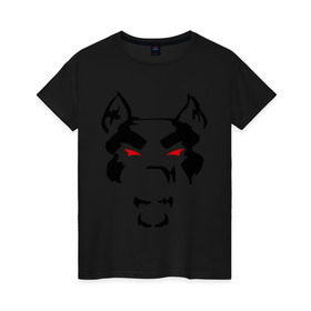 Женская футболка хлопок с принтом Злой пёс (mad dog) в Санкт-Петербурге, 100% хлопок | прямой крой, круглый вырез горловины, длина до линии бедер, слегка спущенное плечо | dog | животные | злой | пес | собака