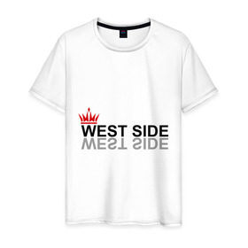 Мужская футболка хлопок с принтом West Side в Санкт-Петербурге, 100% хлопок | прямой крой, круглый вырез горловины, длина до линии бедер, слегка спущенное плечо. | gangsta | gansta | hip | hip hop | hop | rap | реп | рэп | рэпчина | хип | хип хоп | хоп