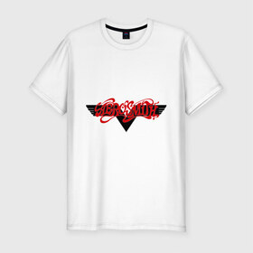 Мужская футболка премиум с принтом Aerosmith (2) в Санкт-Петербурге, 92% хлопок, 8% лайкра | приталенный силуэт, круглый вырез ворота, длина до линии бедра, короткий рукав | heavy metal | metal | rock | trash metal | метал | металл | рок | трэш метал | хеви метал