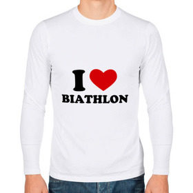Мужской лонгслив хлопок с принтом Я люблю Биатлон — I love Biathlon в Санкт-Петербурге, 100% хлопок |  | Тематика изображения на принте: биатлон | биатлонисты | я люблю