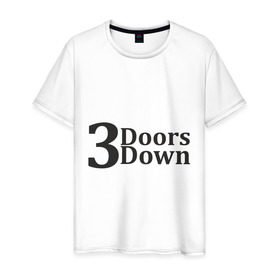 Мужская футболка хлопок с принтом 3 doors down в Санкт-Петербурге, 100% хлопок | прямой крой, круглый вырез горловины, длина до линии бедер, слегка спущенное плечо. | Тематика изображения на принте: 