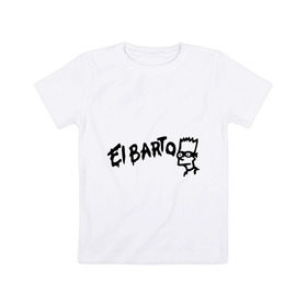 Детская футболка хлопок с принтом Эльбарто в Санкт-Петербурге, 100% хлопок | круглый вырез горловины, полуприлегающий силуэт, длина до линии бедер | elbarto | simpsons | барт | барт симпсон | симпсоны | симсоны | эльбарто