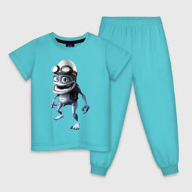 Детская пижама хлопок с принтом Crazy frog в Санкт-Петербурге, 100% хлопок |  брюки и футболка прямого кроя, без карманов, на брюках мягкая резинка на поясе и по низу штанин
 | crazy frog | крейзи фрог | крэйзи фрог | лягушка