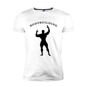 Мужская футболка премиум с принтом Bodybuilding (2) в Санкт-Петербурге, 92% хлопок, 8% лайкра | приталенный силуэт, круглый вырез ворота, длина до линии бедра, короткий рукав | 