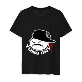 Мужская футболка хлопок с принтом Yung Onix в Санкт-Петербурге, 100% хлопок | прямой крой, круглый вырез горловины, длина до линии бедер, слегка спущенное плечо. | gangsta | gansta | hip | hip hop | hop | rap | оникс | рэп | рэпчина | хип | хип хоп | хипхоп | хоп