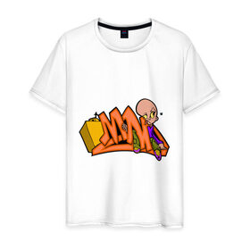 Мужская футболка хлопок с принтом Mad graffiti в Санкт-Петербурге, 100% хлопок | прямой крой, круглый вырез горловины, длина до линии бедер, слегка спущенное плечо. | 