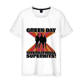 Мужская футболка хлопок с принтом Green Day (3) в Санкт-Петербурге, 100% хлопок | прямой крой, круглый вырез горловины, длина до линии бедер, слегка спущенное плечо. | Тематика изображения на принте: green day