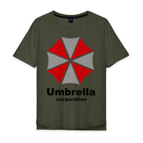 Мужская футболка хлопок Oversize с принтом Umbrella corporation в Санкт-Петербурге, 100% хлопок | свободный крой, круглый ворот, “спинка” длиннее передней части | resident evil | umbrella corporation | амбрелла | корпорация | логотип | обитель зла