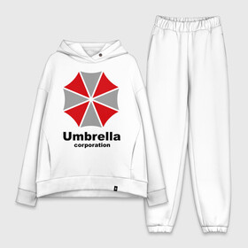 Женский костюм хлопок Oversize с принтом Umbrella corporation в Санкт-Петербурге,  |  | resident evil | umbrella corporation | амбрелла | корпорация | логотип | обитель зла