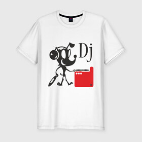 Мужская футболка премиум с принтом Dj (9) в Санкт-Петербурге, 92% хлопок, 8% лайкра | приталенный силуэт, круглый вырез ворота, длина до линии бедра, короткий рукав | dj | вертушки | диджей | клубные | пластинки | прикольные