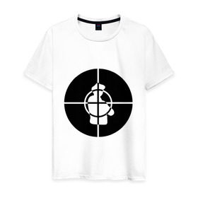 Мужская футболка хлопок с принтом Public Enemy в Санкт-Петербурге, 100% хлопок | прямой крой, круглый вырез горловины, длина до линии бедер, слегка спущенное плечо. | хип хоп