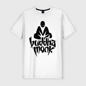 Мужская футболка премиум с принтом Buddha Monk в Санкт-Петербурге, 92% хлопок, 8% лайкра | приталенный силуэт, круглый вырез ворота, длина до линии бедра, короткий рукав | gangsta | gansta | hip | hip hop | hop | rap | реп | рэп | рэпчина | хип | хип хоп | хоп
