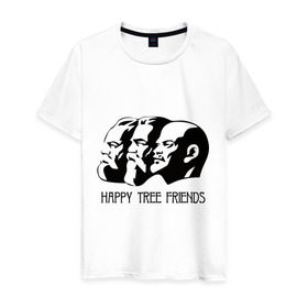 Мужская футболка хлопок с принтом Happy Tree Friends (2) в Санкт-Петербурге, 100% хлопок | прямой крой, круглый вырез горловины, длина до линии бедер, слегка спущенное плечо. | friends | happy | happy tree friends | lenin | tree | ussr | ленин | ссср | три друга