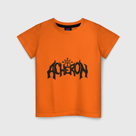 Детская футболка хлопок с принтом Acheron в Санкт-Петербурге, 100% хлопок | круглый вырез горловины, полуприлегающий силуэт, длина до линии бедер | acheron | death | metal | блэк | группы | дэт метал | логотип