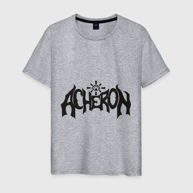 Мужская футболка хлопок с принтом Acheron в Санкт-Петербурге, 100% хлопок | прямой крой, круглый вырез горловины, длина до линии бедер, слегка спущенное плечо. | acheron | death | metal | блэк | группы | дэт метал | логотип