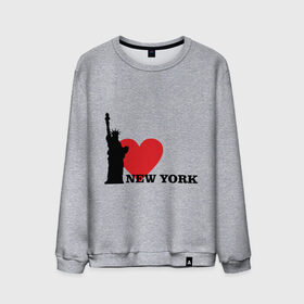 Мужской свитшот хлопок с принтом I love New York (NY Freedom) в Санкт-Петербурге, 100% хлопок |  | america | cша | new york | usa | америка | нью йорк | статуя свободы