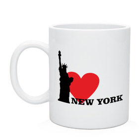 Кружка с принтом I love New York (NY Freedom) в Санкт-Петербурге, керамика | объем — 330 мл, диаметр — 80 мм. Принт наносится на бока кружки, можно сделать два разных изображения | america | cша | i love ny | new york | usa | америка | нью йорк | статуя свободы
