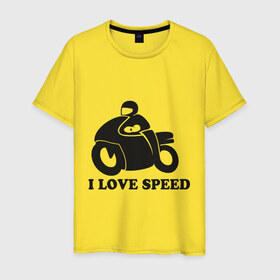 Мужская футболка хлопок с принтом I LIKE SPEED в Санкт-Петербурге, 100% хлопок | прямой крой, круглый вырез горловины, длина до линии бедер, слегка спущенное плечо. | 