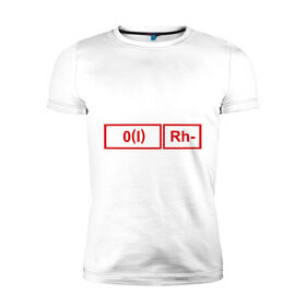 Мужская футболка премиум с принтом Группа крови 1, резус - в Санкт-Петербурге, 92% хлопок, 8% лайкра | приталенный силуэт, круглый вырез ворота, длина до линии бедра, короткий рукав | группа крови | кровь | резус