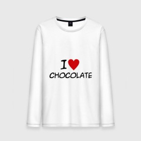 Мужской лонгслив хлопок с принтом Chocolate в Санкт-Петербурге, 100% хлопок |  | chocolate | i love | вкуснятина | конфеты | люблю шоколад | сладкое | сладкоежка | сладости | шоколад | шоколадный