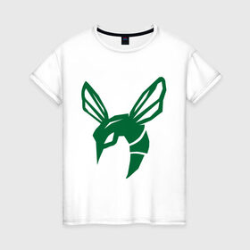 Женская футболка хлопок с принтом Зелёный шершень в Санкт-Петербурге, 100% хлопок | прямой крой, круглый вырез горловины, длина до линии бедер, слегка спущенное плечо | green hornet   зелёный шершень. супер герой из комиксов.зелёный шершень | насекомые | оса | осы | шершень