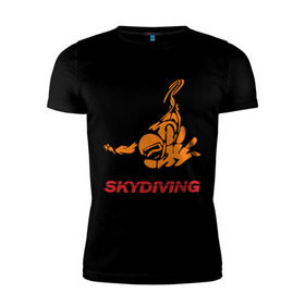 Мужская футболка премиум с принтом Skydiving (2) в Санкт-Петербурге, 92% хлопок, 8% лайкра | приталенный силуэт, круглый вырез ворота, длина до линии бедра, короткий рукав | skydiving | авиационный спорт | парашют | парашютизм | свободное падение | скайдайвинг