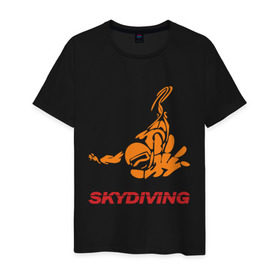 Мужская футболка хлопок с принтом Skydiving (2) в Санкт-Петербурге, 100% хлопок | прямой крой, круглый вырез горловины, длина до линии бедер, слегка спущенное плечо. | skydiving | авиационный спорт | парашют | парашютизм | свободное падение | скайдайвинг