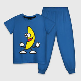 Детская пижама хлопок с принтом Танцующий банан. в Санкт-Петербурге, 100% хлопок |  брюки и футболка прямого кроя, без карманов, на брюках мягкая резинка на поясе и по низу штанин
 | банан