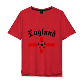 Мужская футболка хлопок Oversize с принтом England (2) в Санкт-Петербурге, 100% хлопок | свободный крой, круглый ворот, “спинка” длиннее передней части | 