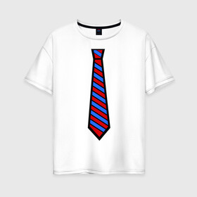Женская футболка хлопок Oversize с принтом Стильный прикид в Санкт-Петербурге, 100% хлопок | свободный крой, круглый ворот, спущенный рукав, длина до линии бедер
 | галстук | костюм | прикид | стиль | стильный прикид
пиджак
